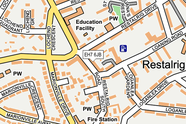EH7 6JB map - OS OpenMap – Local (Ordnance Survey) EH7 6JB map - OS OpenMap – Local (Ordnance Survey)