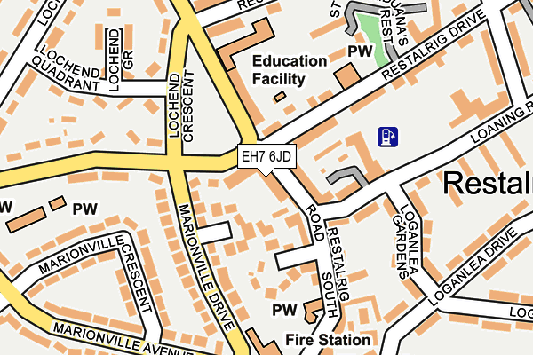 EH7 6JD map - OS OpenMap – Local (Ordnance Survey) EH7 6JD map - OS OpenMap – Local (Ordnance Survey)