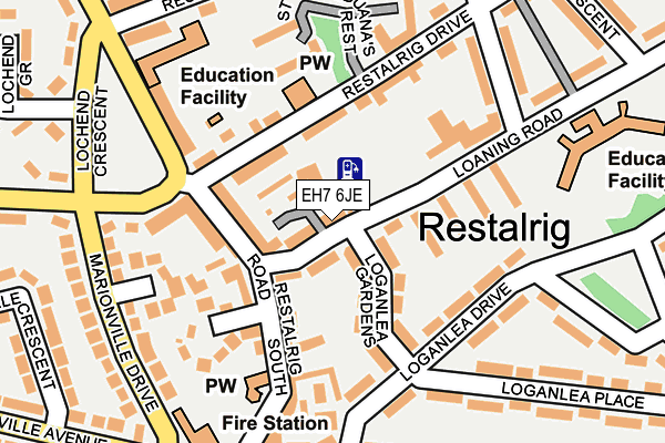 EH7 6JE map - OS OpenMap – Local (Ordnance Survey) EH7 6JE map - OS OpenMap – Local (Ordnance Survey)