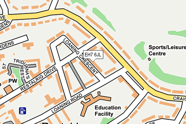 EH7 6JL map - OS OpenMap – Local (Ordnance Survey) EH7 6JL map - OS OpenMap – Local (Ordnance Survey)