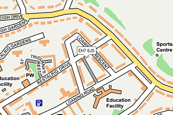 EH7 6JS map - OS OpenMap – Local (Ordnance Survey) EH7 6JS map - OS OpenMap – Local (Ordnance Survey)