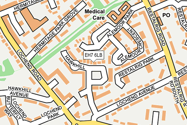 EH7 6LB map - OS OpenMap – Local (Ordnance Survey) EH7 6LB map - OS OpenMap – Local (Ordnance Survey)