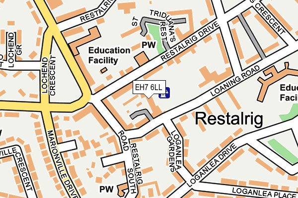 EH7 6LL map - OS OpenMap – Local (Ordnance Survey) EH7 6LL map - OS OpenMap – Local (Ordnance Survey)