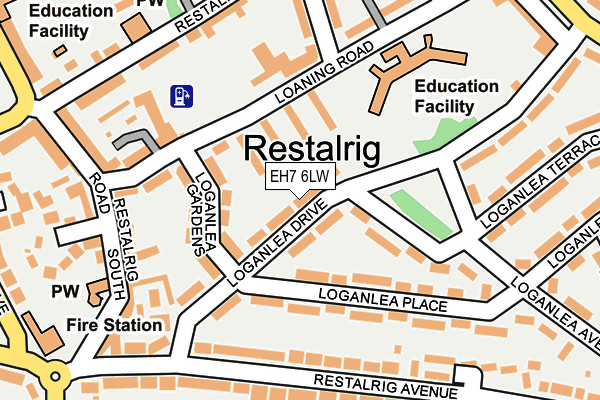 EH7 6LW map - OS OpenMap – Local (Ordnance Survey) EH7 6LW map - OS OpenMap – Local (Ordnance Survey)
