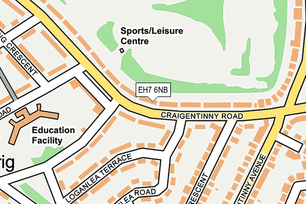 EH7 6NB map - OS OpenMap – Local (Ordnance Survey) EH7 6NB map - OS OpenMap – Local (Ordnance Survey)