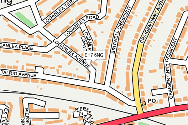 EH7 6NG map - OS OpenMap – Local (Ordnance Survey) EH7 6NG map - OS OpenMap – Local (Ordnance Survey)