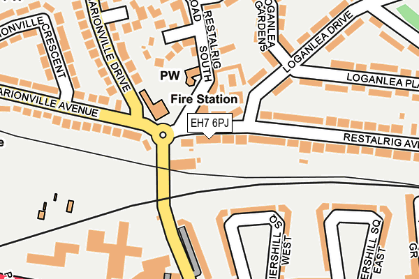 EH7 6PJ map - OS OpenMap – Local (Ordnance Survey) EH7 6PJ map - OS OpenMap – Local (Ordnance Survey)