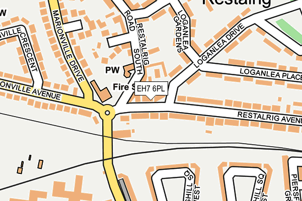EH7 6PL map - OS OpenMap – Local (Ordnance Survey) EH7 6PL map - OS OpenMap – Local (Ordnance Survey)