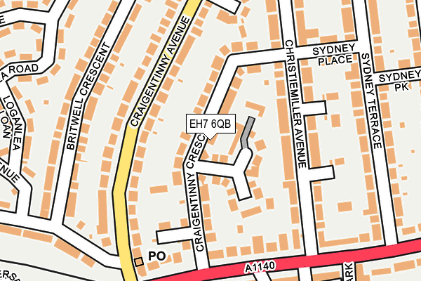 EH7 6QB map - OS OpenMap – Local (Ordnance Survey) EH7 6QB map - OS OpenMap – Local (Ordnance Survey)