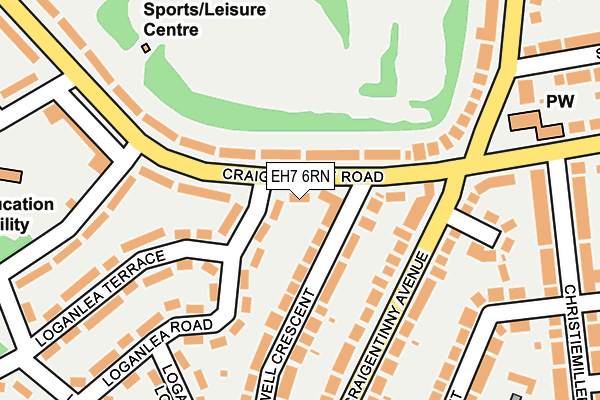 EH7 6RN map - OS OpenMap – Local (Ordnance Survey) EH7 6RN map - OS OpenMap – Local (Ordnance Survey)