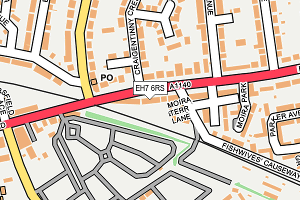 EH7 6RS map - OS OpenMap – Local (Ordnance Survey) EH7 6RS map - OS OpenMap – Local (Ordnance Survey)