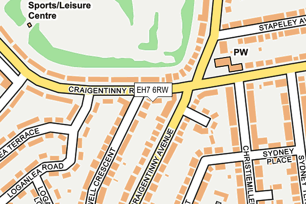 EH7 6RW map - OS OpenMap – Local (Ordnance Survey) EH7 6RW map - OS OpenMap – Local (Ordnance Survey)