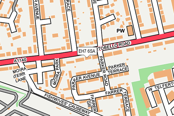 EH7 6SA map - OS OpenMap – Local (Ordnance Survey) EH7 6SA map - OS OpenMap – Local (Ordnance Survey)