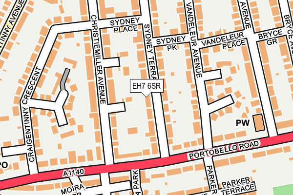 EH7 6SR map - OS OpenMap – Local (Ordnance Survey) EH7 6SR map - OS OpenMap – Local (Ordnance Survey)