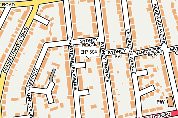 EH7 6SX map - OS OpenMap – Local (Ordnance Survey) EH7 6SX map - OS OpenMap – Local (Ordnance Survey)