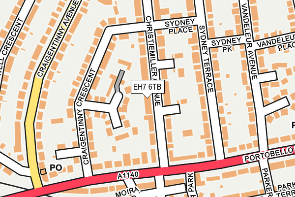 EH7 6TB map - OS OpenMap – Local (Ordnance Survey) EH7 6TB map - OS OpenMap – Local (Ordnance Survey)