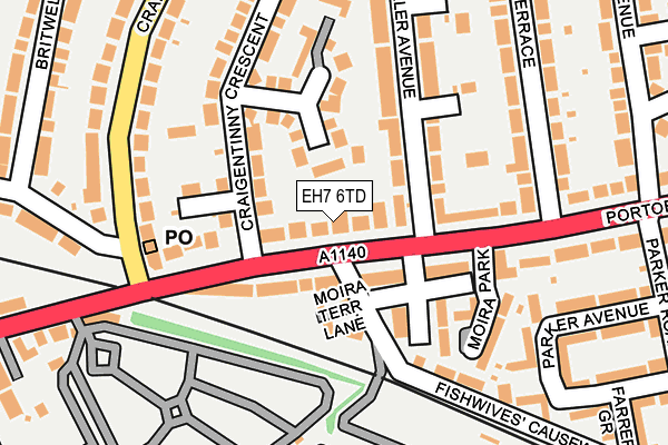 EH7 6TD map - OS OpenMap – Local (Ordnance Survey) EH7 6TD map - OS OpenMap – Local (Ordnance Survey)