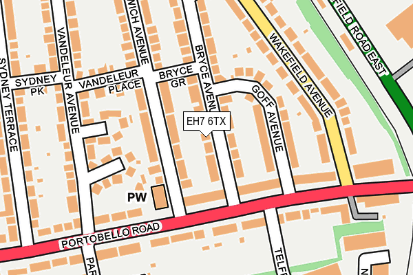 EH7 6TX map - OS OpenMap – Local (Ordnance Survey) EH7 6TX map - OS OpenMap – Local (Ordnance Survey)