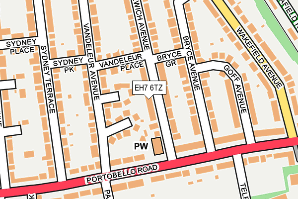EH7 6TZ map - OS OpenMap – Local (Ordnance Survey) EH7 6TZ map - OS OpenMap – Local (Ordnance Survey)