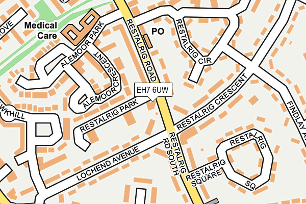 EH7 6UW map - OS OpenMap – Local (Ordnance Survey) EH7 6UW map - OS OpenMap – Local (Ordnance Survey)