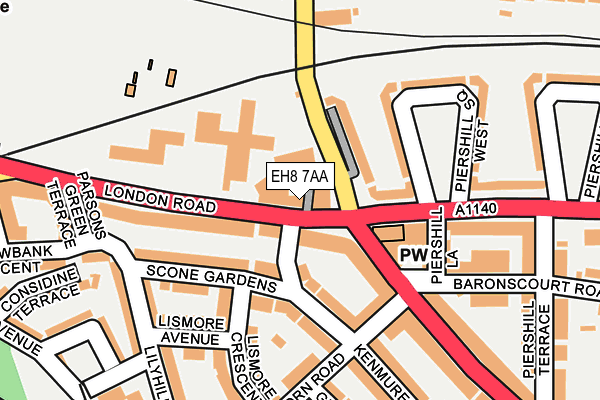 EH8 7AA map - OS OpenMap – Local (Ordnance Survey) EH8 7AA map - OS OpenMap – Local (Ordnance Survey)