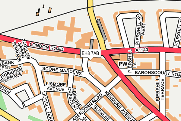 EH8 7AB map - OS OpenMap – Local (Ordnance Survey) EH8 7AB map - OS OpenMap – Local (Ordnance Survey)