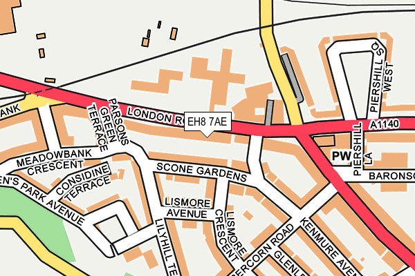EH8 7AE map - OS OpenMap – Local (Ordnance Survey) EH8 7AE map - OS OpenMap – Local (Ordnance Survey)