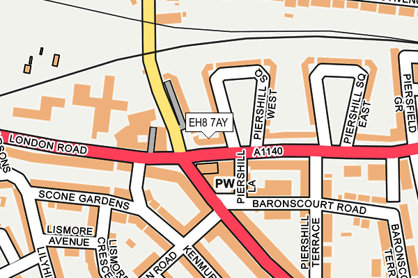 EH8 7AY map - OS OpenMap – Local (Ordnance Survey) EH8 7AY map - OS OpenMap – Local (Ordnance Survey)