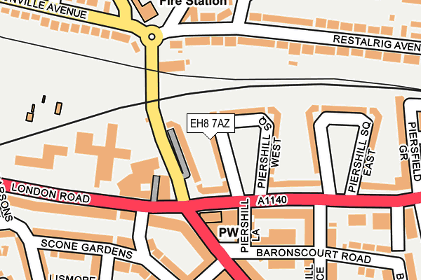 EH8 7AZ map - OS OpenMap – Local (Ordnance Survey) EH8 7AZ map - OS OpenMap – Local (Ordnance Survey)