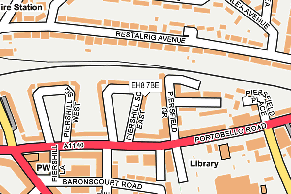 EH8 7BE map - OS OpenMap – Local (Ordnance Survey) EH8 7BE map - OS OpenMap – Local (Ordnance Survey)