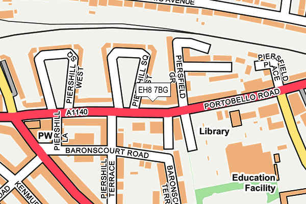 EH8 7BG map - OS OpenMap – Local (Ordnance Survey) EH8 7BG map - OS OpenMap – Local (Ordnance Survey)