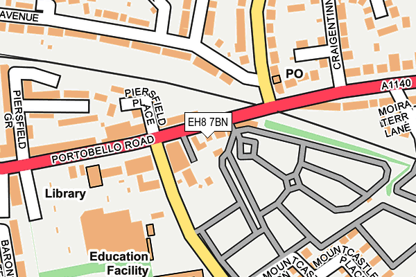 EH8 7BN map - OS OpenMap – Local (Ordnance Survey) EH8 7BN map - OS OpenMap – Local (Ordnance Survey)