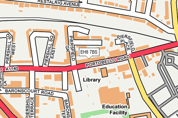 EH8 7BS map - OS OpenMap – Local (Ordnance Survey) EH8 7BS map - OS OpenMap – Local (Ordnance Survey)