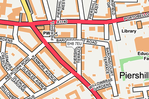 EH8 7EU map - OS OpenMap – Local (Ordnance Survey)