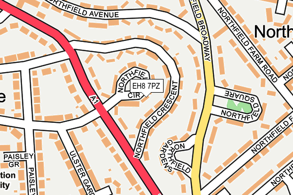 EH8 7PZ map - OS OpenMap – Local (Ordnance Survey) EH8 7PZ map - OS OpenMap – Local (Ordnance Survey)