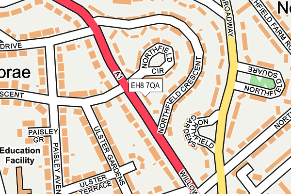 EH8 7QA map - OS OpenMap – Local (Ordnance Survey) EH8 7QA map - OS OpenMap – Local (Ordnance Survey)