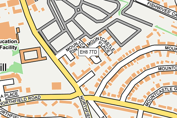 EH8 7TD map - OS OpenMap – Local (Ordnance Survey) EH8 7TD map - OS OpenMap – Local (Ordnance Survey)