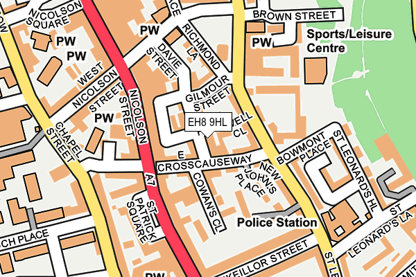 EH8 9HL map - OS OpenMap – Local (Ordnance Survey) EH8 9HL map - OS OpenMap – Local (Ordnance Survey)