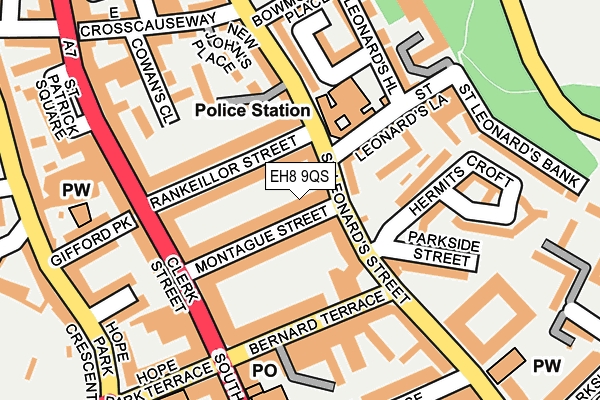 EH8 9QS map - OS OpenMap – Local (Ordnance Survey) EH8 9QS map - OS OpenMap – Local (Ordnance Survey)