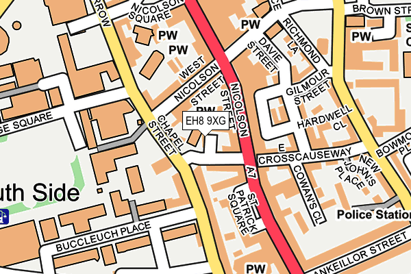 EH8 9XG map - OS OpenMap – Local (Ordnance Survey) EH8 9XG map - OS OpenMap – Local (Ordnance Survey)