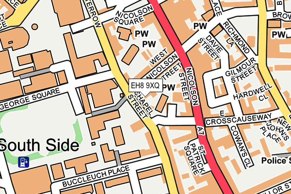 EH8 9XQ map - OS OpenMap – Local (Ordnance Survey) EH8 9XQ map - OS OpenMap – Local (Ordnance Survey)