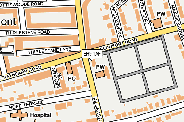 EH9 1AF map - OS OpenMap – Local (Ordnance Survey) EH9 1AF map - OS OpenMap – Local (Ordnance Survey)