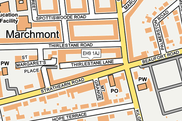 EH9 1AJ map - OS OpenMap – Local (Ordnance Survey) EH9 1AJ map - OS OpenMap – Local (Ordnance Survey)