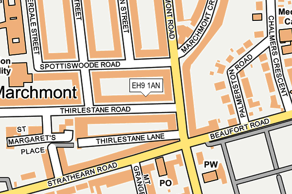 EH9 1AN map - OS OpenMap – Local (Ordnance Survey) EH9 1AN map - OS OpenMap – Local (Ordnance Survey)