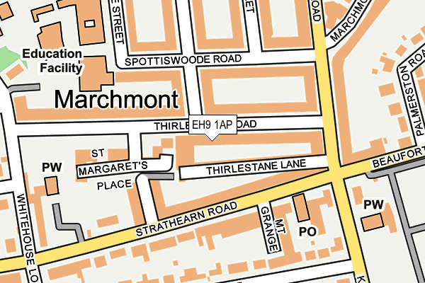 EH9 1AP map - OS OpenMap – Local (Ordnance Survey) EH9 1AP map - OS OpenMap – Local (Ordnance Survey)