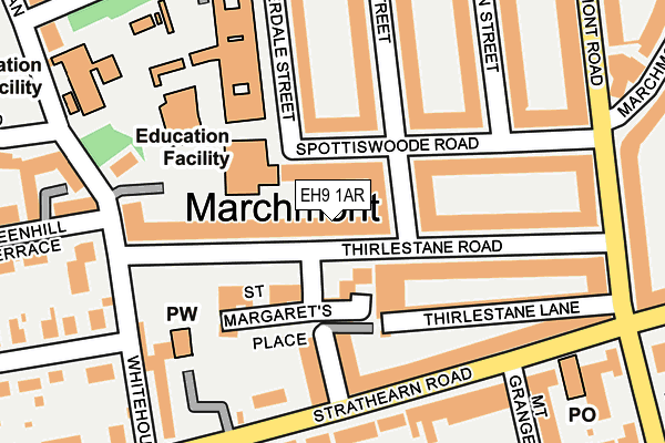 EH9 1AR map - OS OpenMap – Local (Ordnance Survey) EH9 1AR map - OS OpenMap – Local (Ordnance Survey)