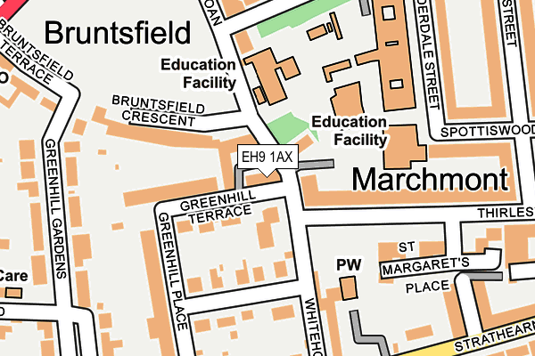 EH9 1AX map - OS OpenMap – Local (Ordnance Survey)