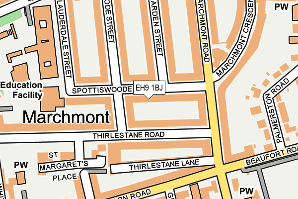 EH9 1BJ map - OS OpenMap – Local (Ordnance Survey) EH9 1BJ map - OS OpenMap – Local (Ordnance Survey)