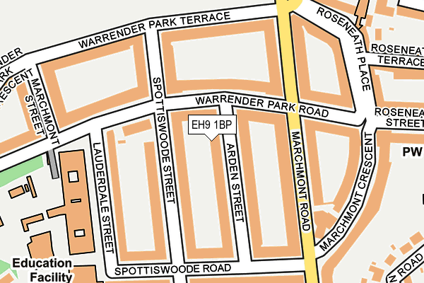 EH9 1BP map - OS OpenMap – Local (Ordnance Survey) EH9 1BP map - OS OpenMap – Local (Ordnance Survey)
