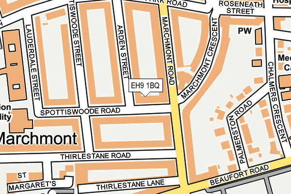 EH9 1BQ map - OS OpenMap – Local (Ordnance Survey) EH9 1BQ map - OS OpenMap – Local (Ordnance Survey)